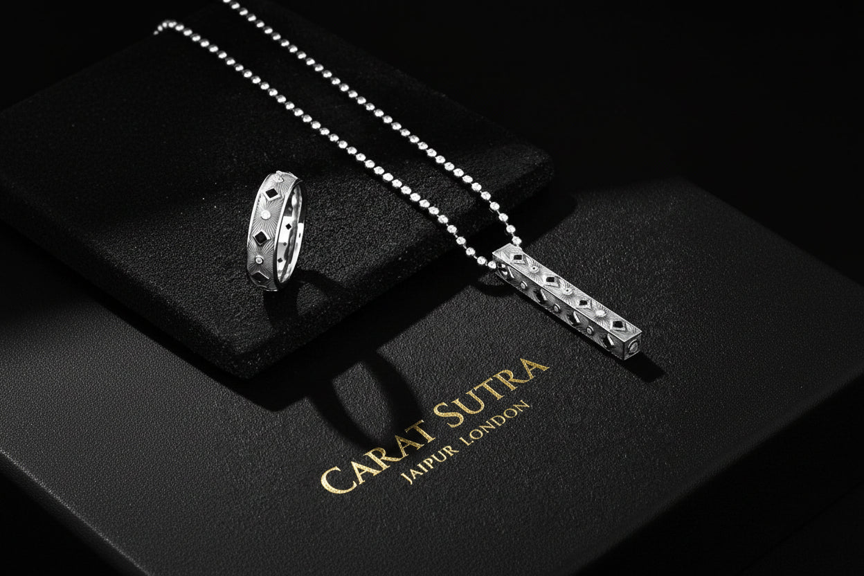 RARE PRINCE by CARAT SUTRA | Exclusive Sunbeam Band Ring for Men, Oxidized Sterling Silver 925 Ring | Jewellery for Men| With Certificate of Authenticity and 925 Hallmark - Image 5