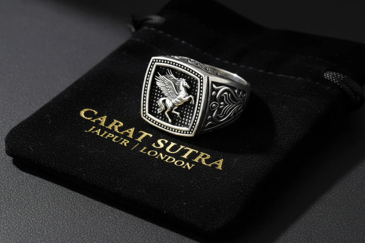 Exclusive Horse (Pegasus) Vintage Byzantine Style Signet Ring, Oxidized Sterling Silver 925 Ring | With Certificate of Authenticity and 925 Hallmark - Image 3