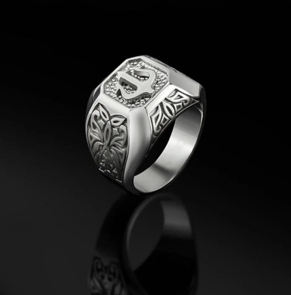 RARE PRINCE by CARAT SUTRA | Exclusive Trishul Symbol Signet Style Ring for Men, 22kt Gold Micron Plated Sterling Silver 925 Ring | Jewellery for Men| With Certificate of Authenticity and 925 Hallmark - Image 2