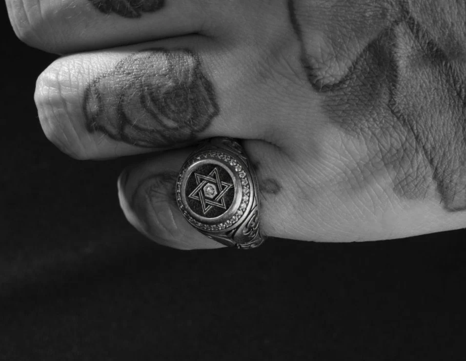 RARE PRINCE by CARAT SUTRA | Exclusive Turkish Style Star Signet Ring for Men, Oxidized Sterling Silver 925 Ring | Jewellery for Men| With Certificate of Authenticity and 925 Hallmark - Image 3