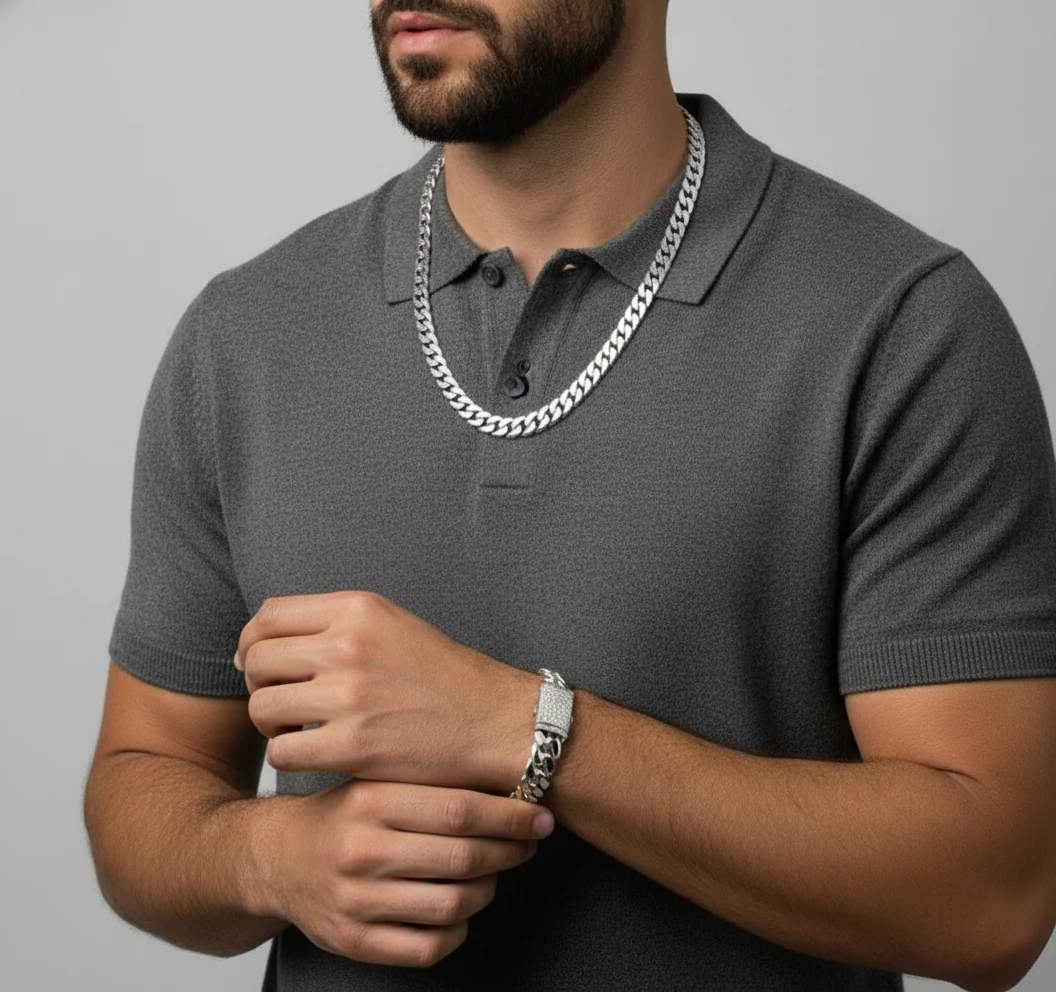 RARE PRINCE by CARAT SUTRA | Solid 12mm Miami Cuban Link Chain with Iced Lock | 22kt Gold Micron Plated on 925 Sterling Silver Chain with AAA+ Quality Swarovski Diamonds | Men's Jewelry | With Certificate of Authenticity and 925 Hallmark - Image 6