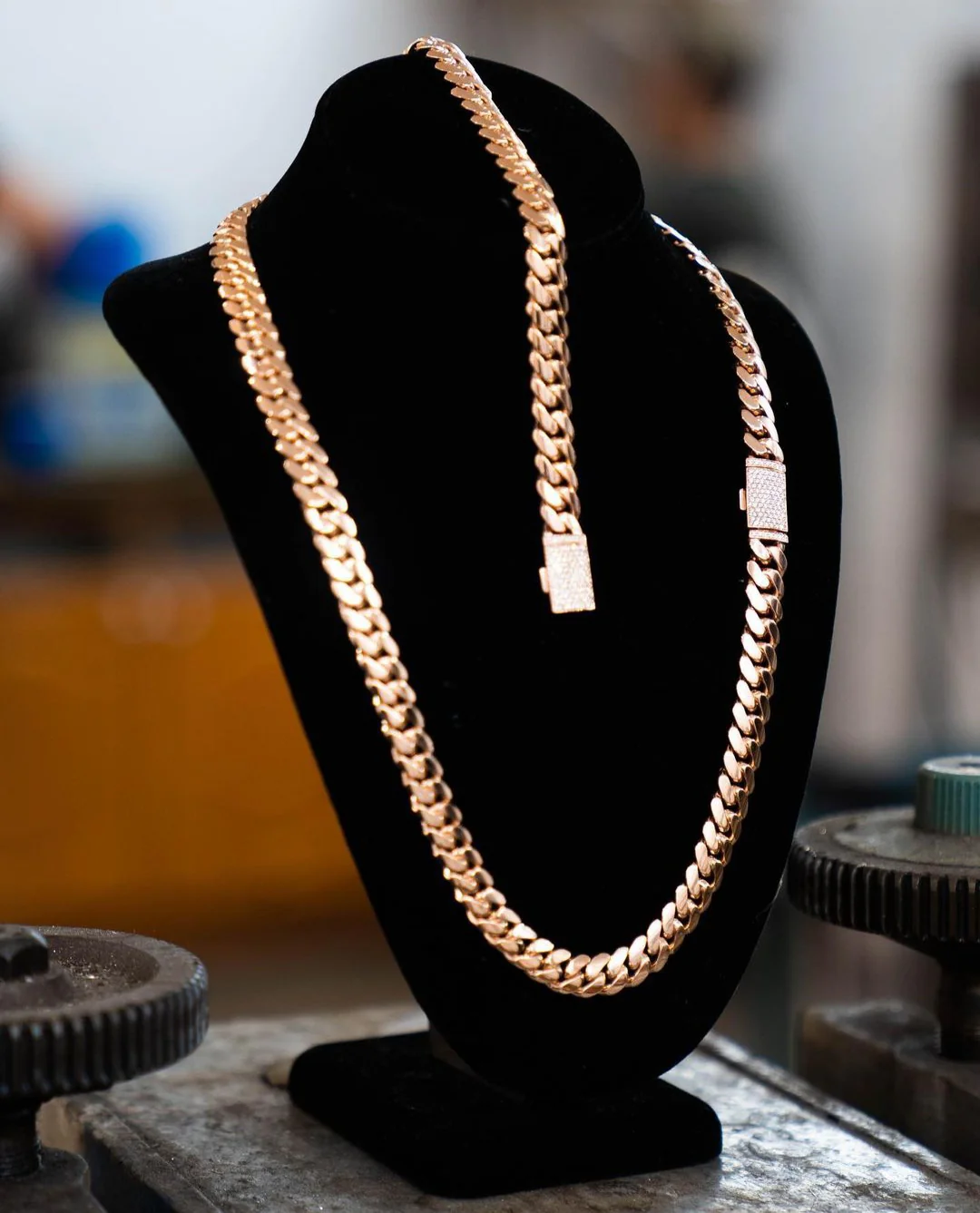 RARE PRINCE by CARAT SUTRA | Solid 10mm Miami Cuban Link Chain with Iced Lock | 22kt Gold Micron Plated on 925 Sterling Silver Chain with AAA+ Quality Swarovski Diamonds | Men's Jewelry | With Certificate of Authenticity and 925 Hallmark - Image 6