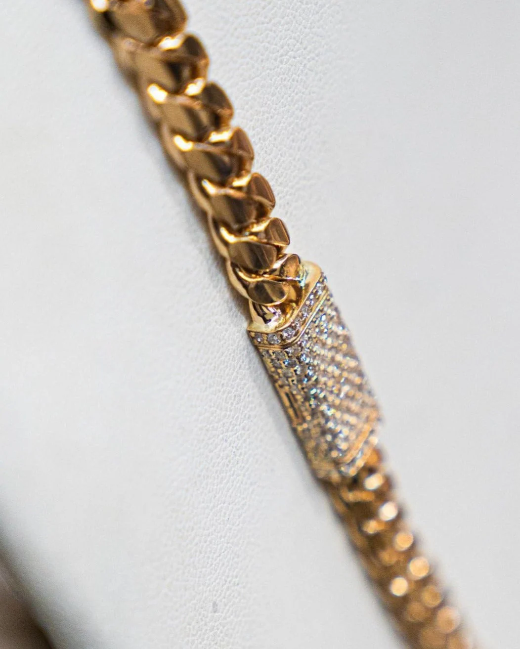 RARE PRINCE by CARAT SUTRA | Solid 10mm Miami Cuban Link Chain with Iced Lock | 22kt Gold Micron Plated on 925 Sterling Silver Chain with AAA+ Quality Swarovski Diamonds | Men's Jewelry | With Certificate of Authenticity and 925 Hallmark - Image 8