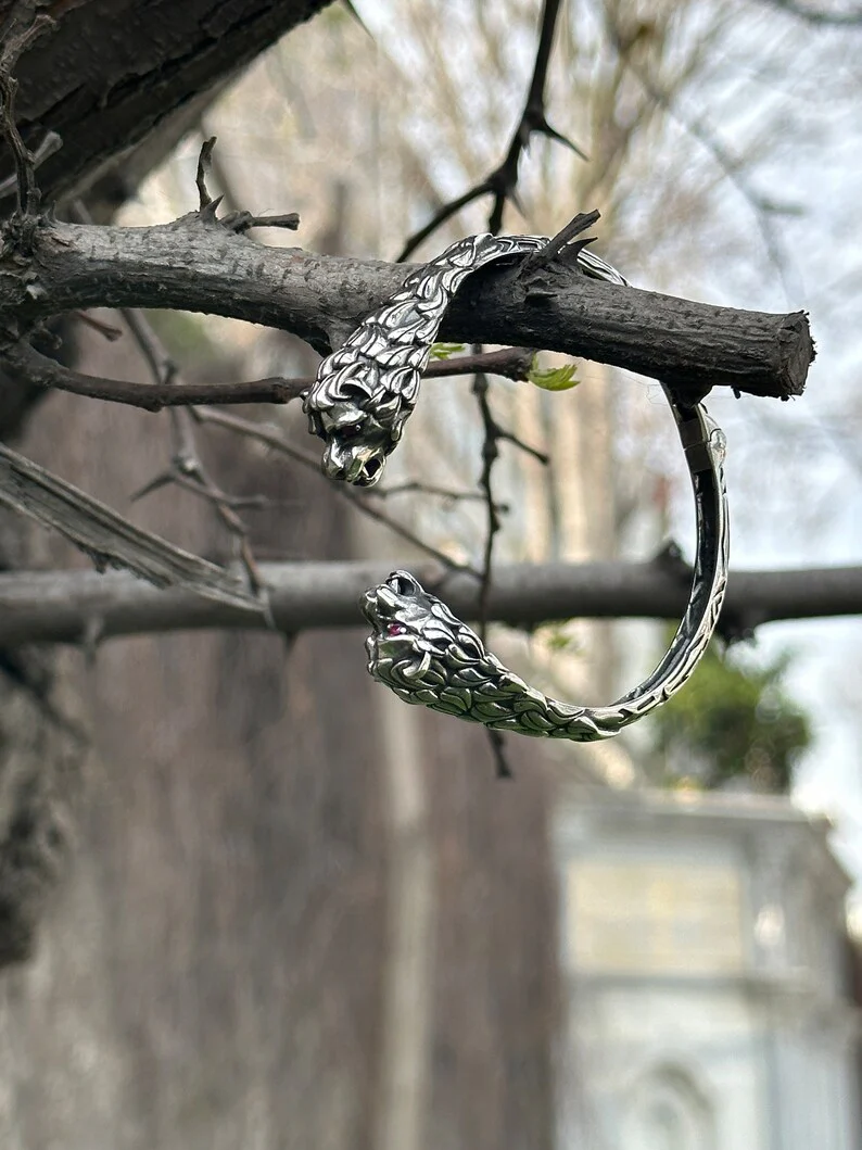Adjustable Unique 925 Silver Oxidized Tiger Cuff | Bracelet for Men | 925 Sterling Silver Cuff | Men's Jewelry | With Certificate of Authenticity and 925 Hallmark - Image 5
