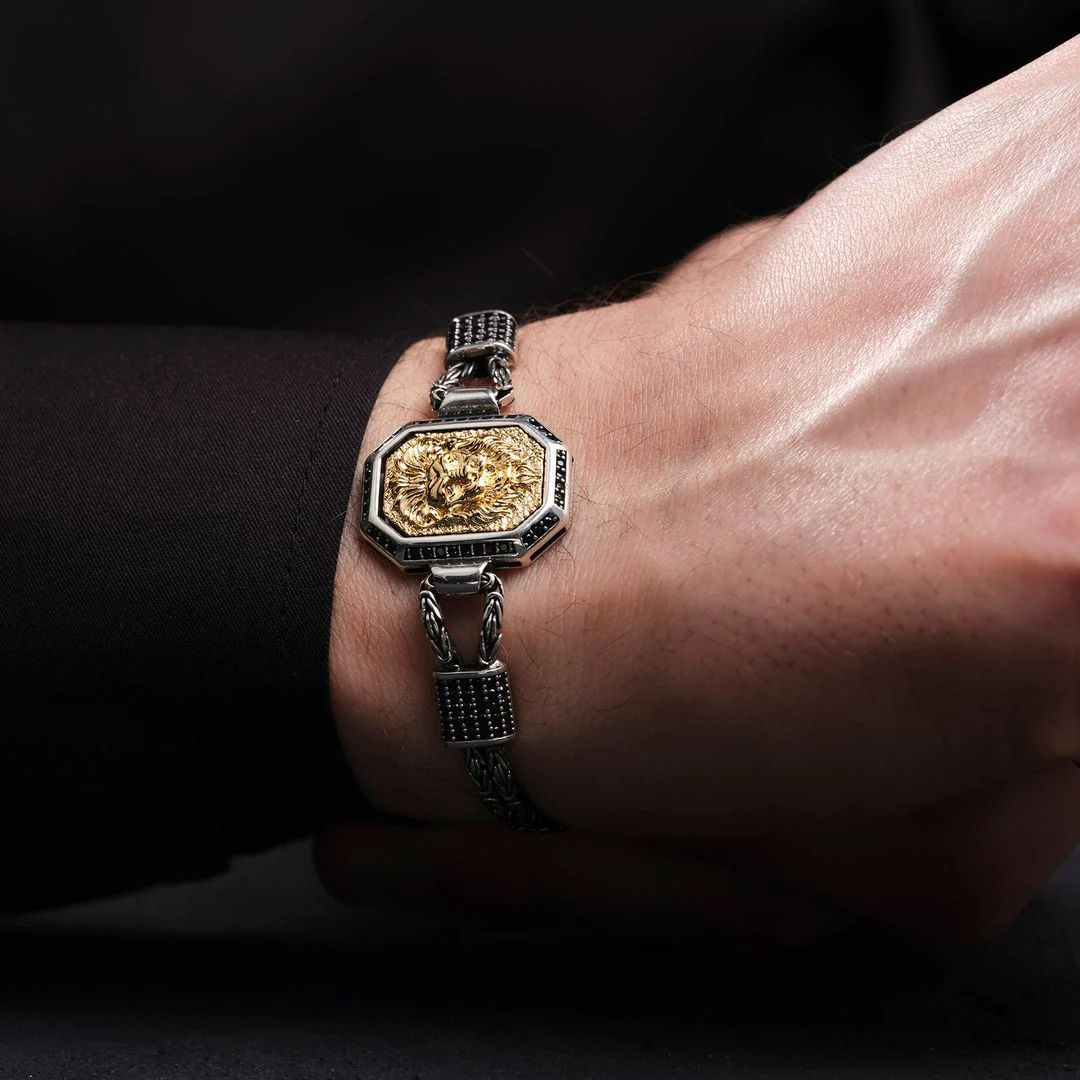 RARE PRINCE by CARAT SUTRA | Unique Oxidized Lion Bracelet for Men | 925 Sterling Silver Bracelet | Men's Jewelry | With Certificate of Authenticity and 925 Hallmark - Image 2