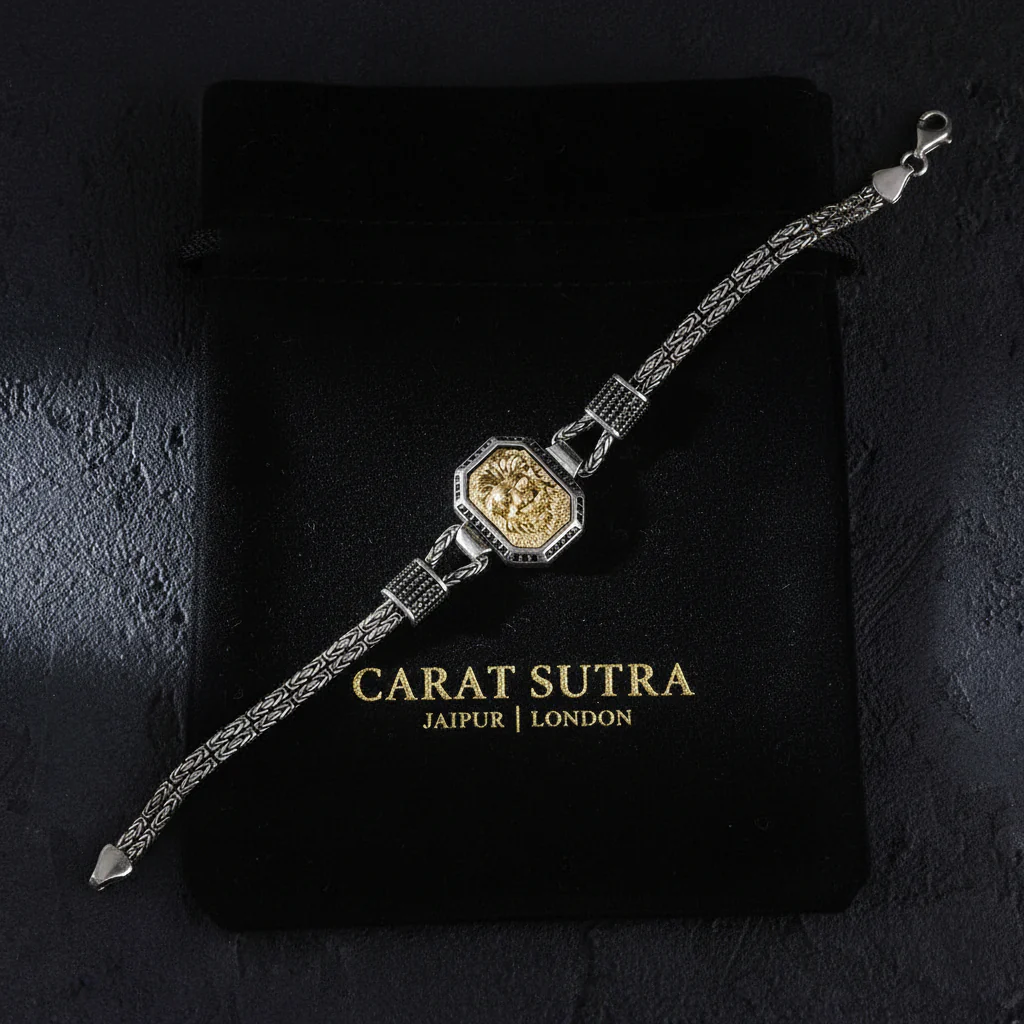 RARE PRINCE by CARAT SUTRA | Unique Oxidized Lion Bracelet for Men | 925 Sterling Silver Bracelet | Men's Jewelry | With Certificate of Authenticity and 925 Hallmark - Image 3