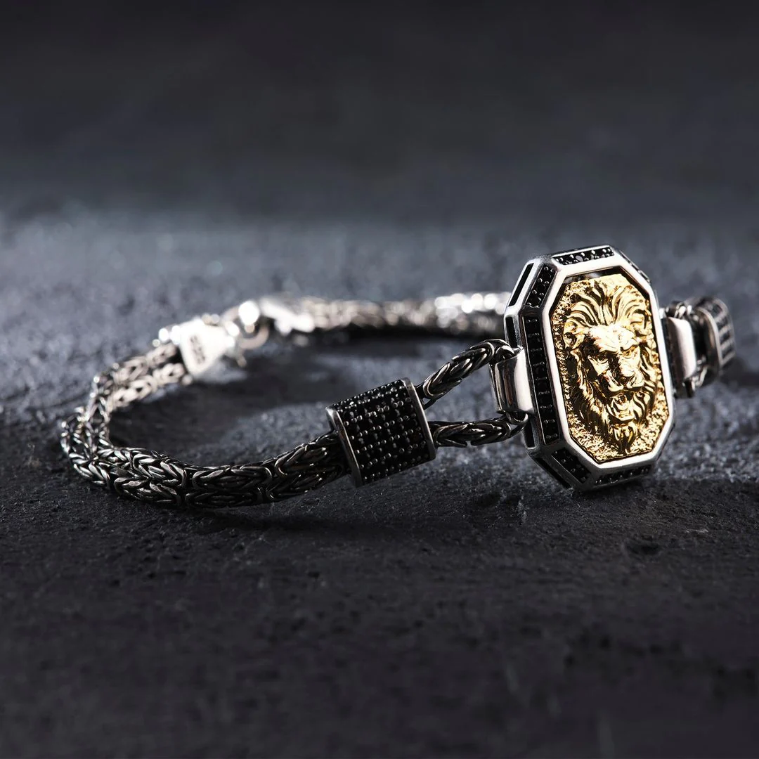 RARE PRINCE by CARAT SUTRA | Unique Oxidized Lion Bracelet for Men | 925 Sterling Silver Bracelet | Men's Jewelry | With Certificate of Authenticity and 925 Hallmark - Image 4