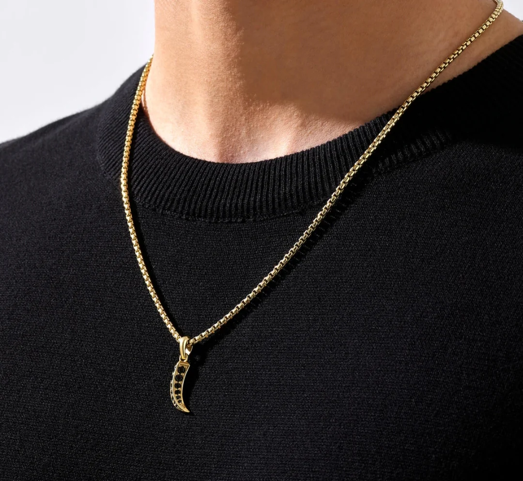 RARE PRINCE by CARAT SUTRA | Unique Designed Claw Pendant Studded with Black Zircons | 22kt Gold Micron Plated 925 Sterling Silver Pendant | Men's Jewelry | With Certificate of Authenticity and 925 Hallmark - Image 2