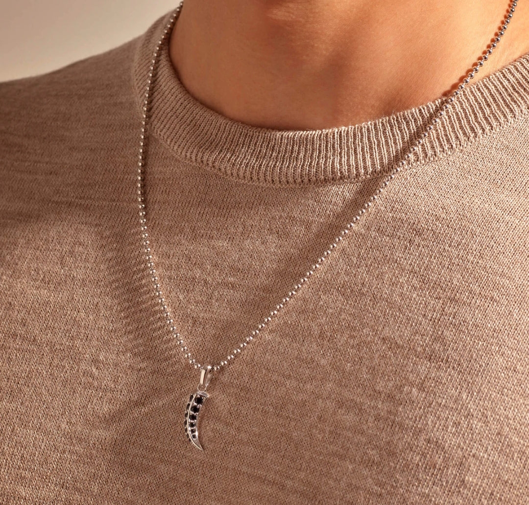RARE PRINCE by CARAT SUTRA | Unique Designed Claw Pendant Studded with Black Zircons | 22kt Gold Micron Plated 925 Sterling Silver Pendant | Men's Jewelry | With Certificate of Authenticity and 925 Hallmark - Image 5
