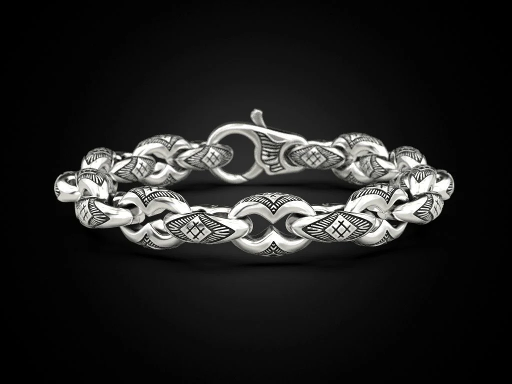 RARE PRINCE by CARAT SUTRA | Unique Real Biker Bracelet for Men | 925 Sterling Silver Bracelet | Men's Jewelry | With Certificate of Authenticity and 925 Hallmark - Image 2