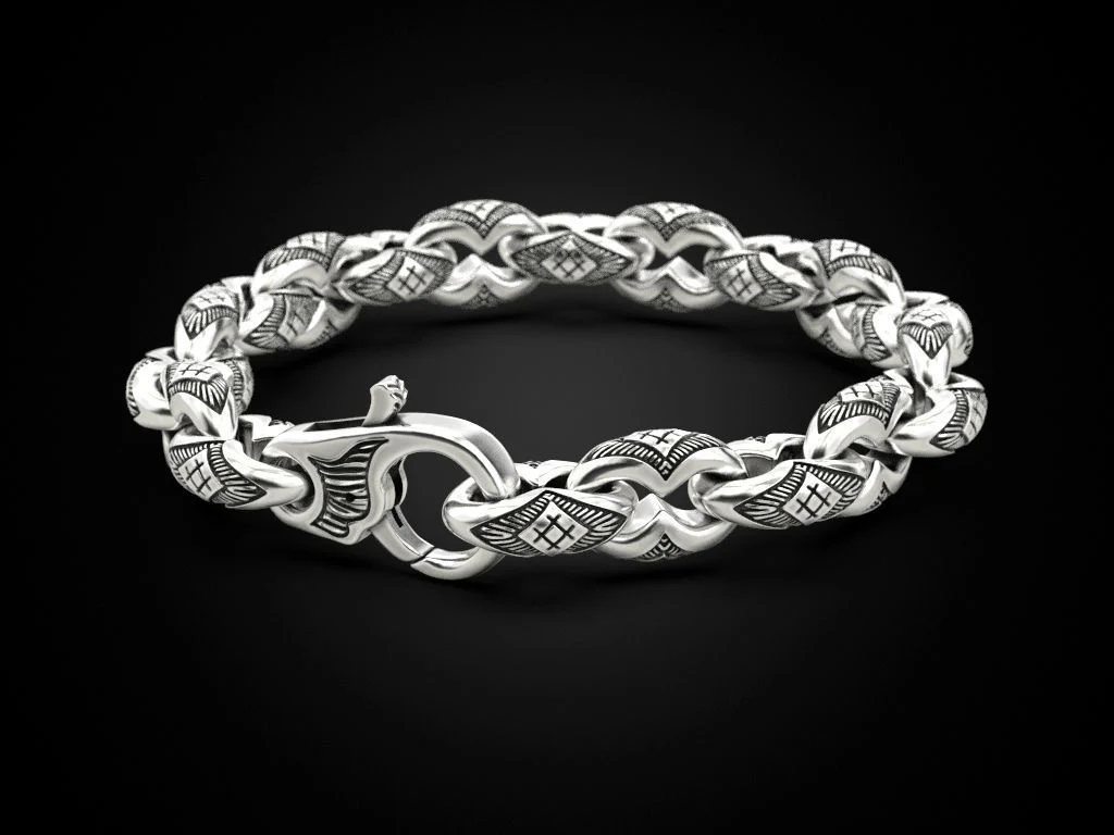 RARE PRINCE by CARAT SUTRA | Unique Real Biker Bracelet for Men | 925 Sterling Silver Bracelet | Men's Jewelry | With Certificate of Authenticity and 925 Hallmark - Image 3