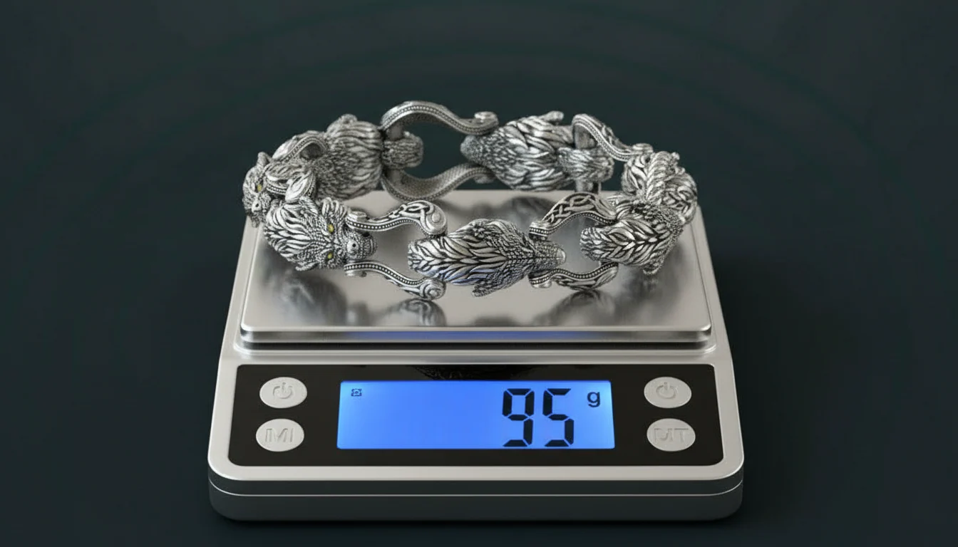 Unique Designed Wolf Bracelet for Men | 925 Sterling Silver Bracelet | Men's Jewelry | With Certificate of Authenticity and 925 Hallmark - Image 4