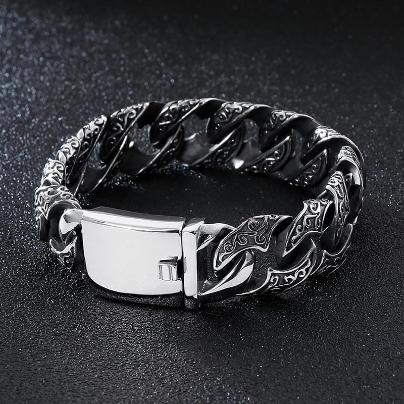16mm wide, 925 Sterling silver, Unique Artistry Myth Antique Bracelet for Men | With Certificate of Authenticity and 925 Hallmark