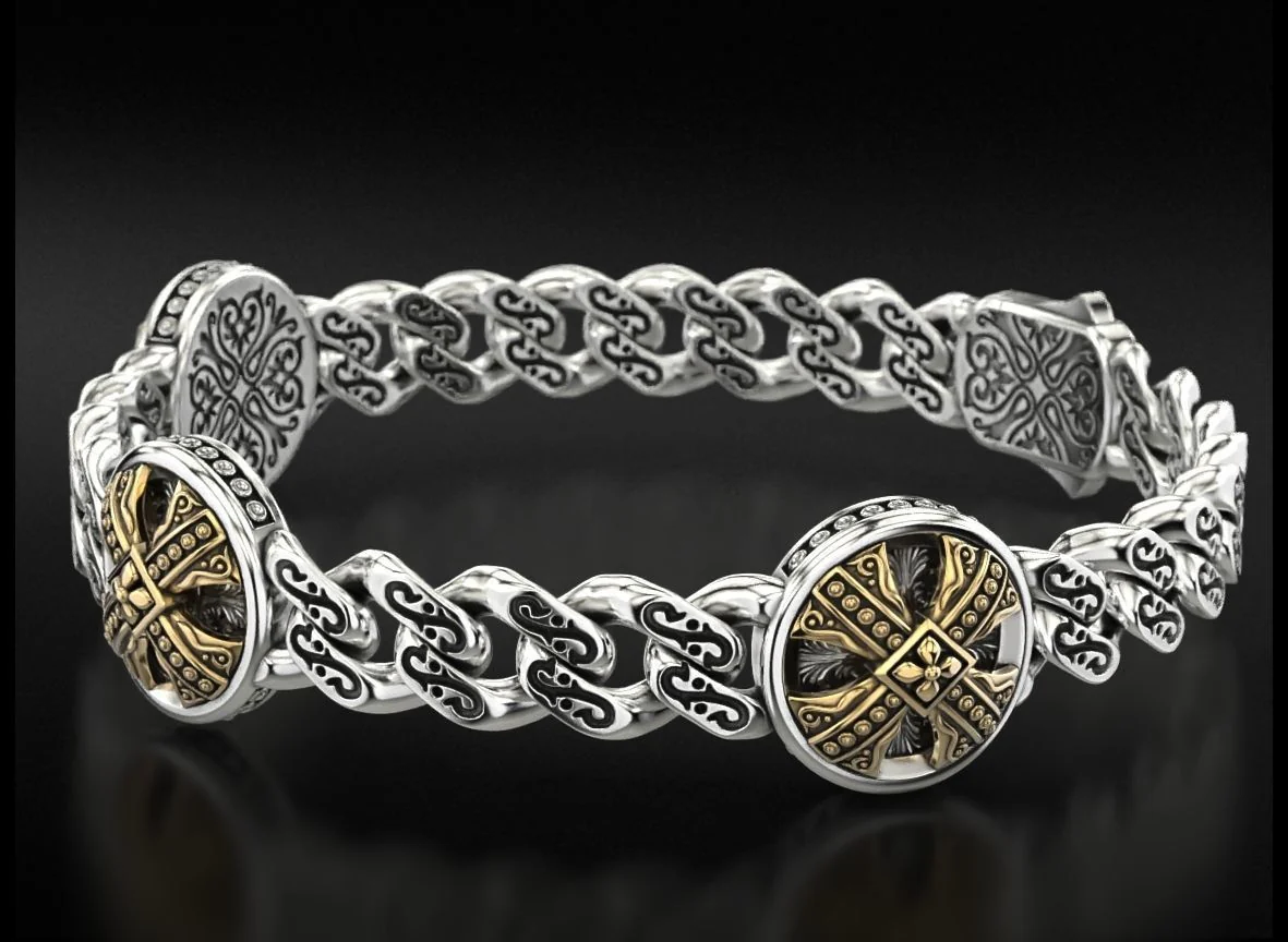 RARE PRINCE by CARAT SUTRA | Unique Antique Cross Designed Bracelet for Men | 925 Oxidized Silver Bracelet | Men's Jewelry | With Certificate of Authenticity and 925 Hallmark - Image 5