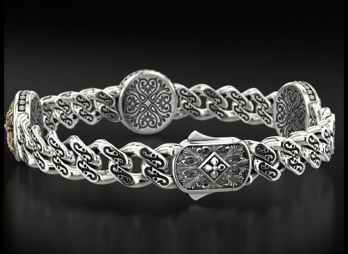 RARE PRINCE by CARAT SUTRA | Unique Antique Cross Designed Bracelet for Men | 925 Oxidized Silver Bracelet | Men's Jewelry | With Certificate of Authenticity and 925 Hallmark - Image 6