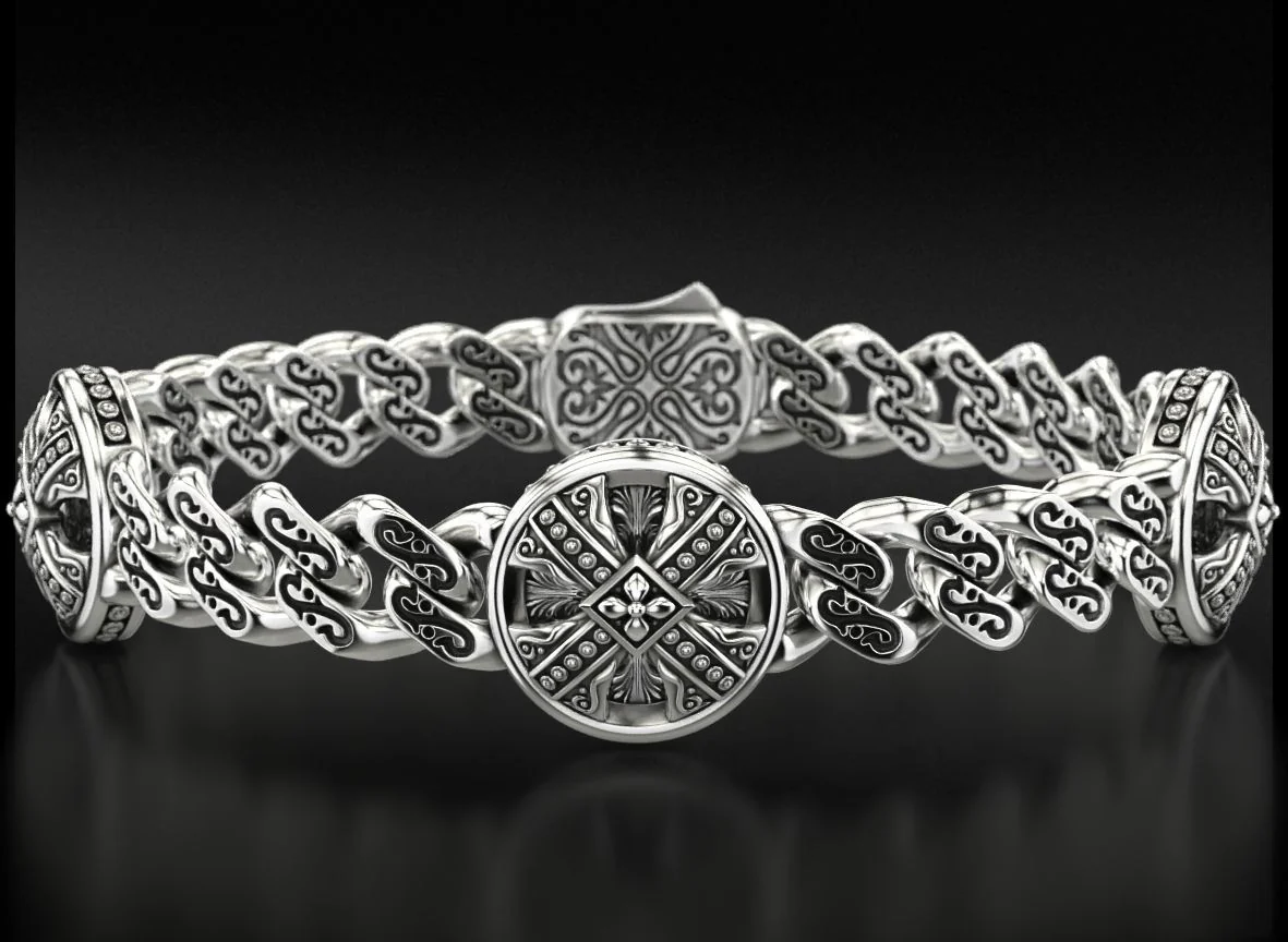 RARE PRINCE by CARAT SUTRA | Unique Antique Cross Designed Bracelet for Men | 925 Oxidized Silver Bracelet | Men's Jewelry | With Certificate of Authenticity and 925 Hallmark - Image 7