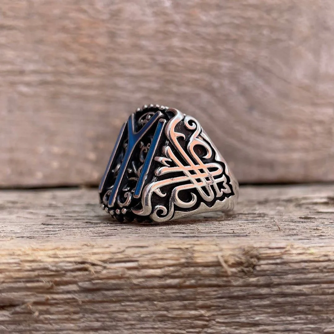 RARE PRINCE by CARAT SUTRA | Unique Designed Kayi Ring with Blue Enamel | 925 Sterling Silver Oxidized Ring | Men's Jewelry | With Certificate of Authenticity and 925 Hallmark - Image 5
