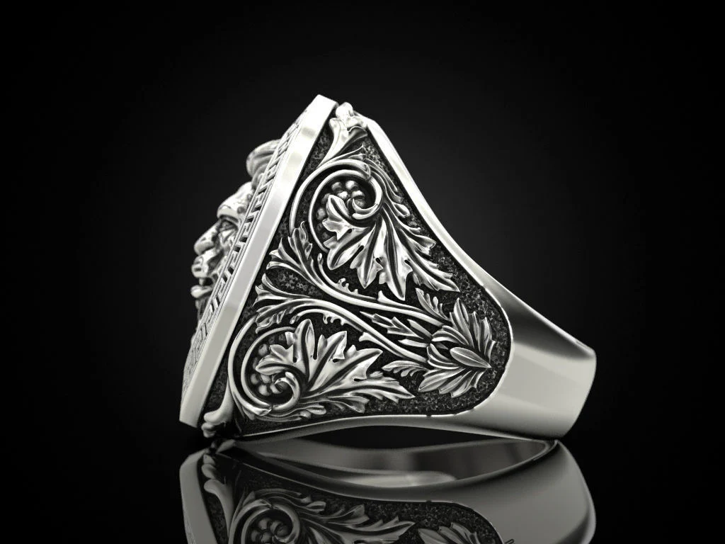 RARE PRINCE by CARAT SUTRA | Unique Designed Lion Ring | 925 Sterling Silver Oxidized Ring | Men's Jewelry | With Certificate of Authenticity and 925 Hallmark - Image 7