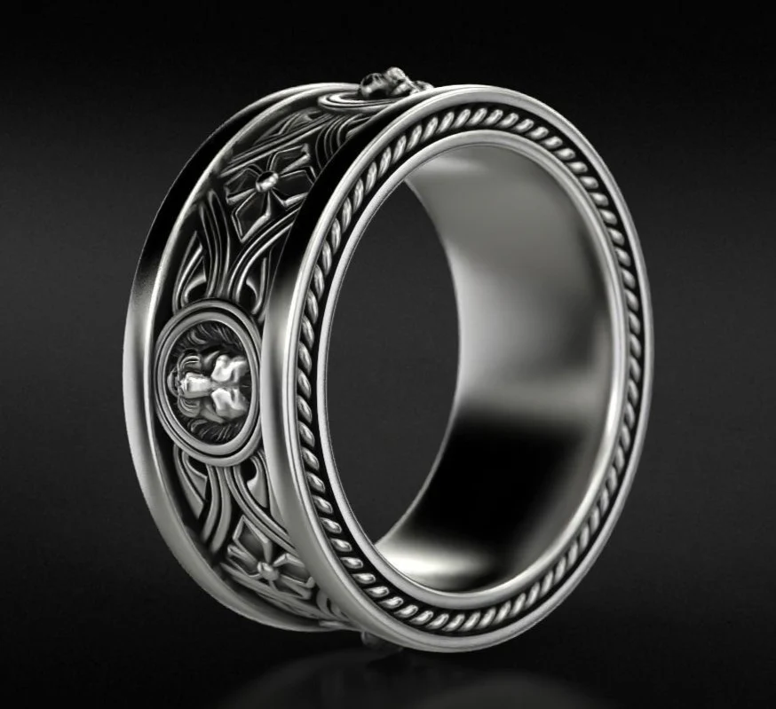 RARE PRINCE by CARAT SUTRA | Unique Designed Band Ring with Lion | 925 Sterling Silver Oxidized Ring | Men's Jewelry | With Certificate of Authenticity and 925 Hallmark - Image 6
