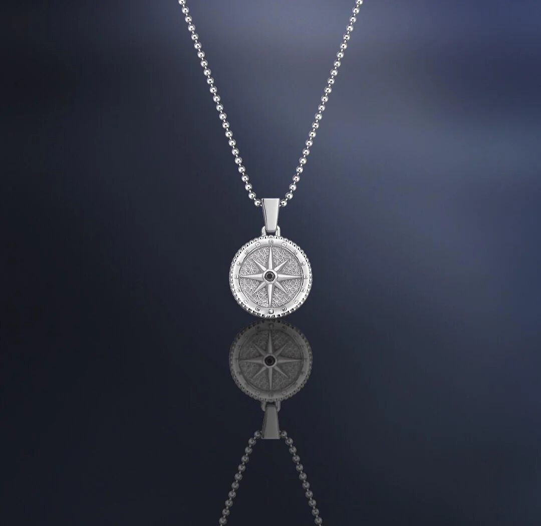 RARE PRINCE by CARAT SUTRA | Unique Designed Compass Pendant for Men | 925 Sterling Silver Pendant | Men's Jewelry | With Certificate of Authenticity and 925 Hallmark - Image 5