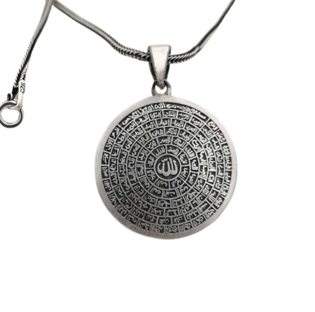 RARE PRINCE by CARAT SUTRA | Unique Designed 99 Names of Allah Engraved Pendant | 925 Sterling Silver Pendant | Men's Jewelry | With Certificate of Authenticity and 925 Hallmark - Image 3