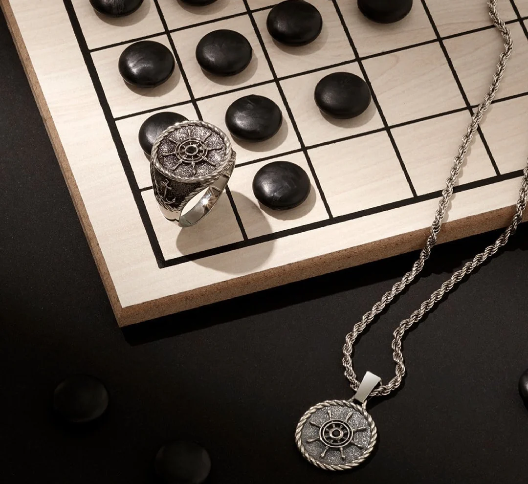 RARE PRINCE by CARAT SUTRA | Unique Designed Silver Rudder Pendant for Men | Oxidized 925 Sterling Silver Pendant | Men's Jewelry | With Certificate of Authenticity and 925 Hallmark - Image 2