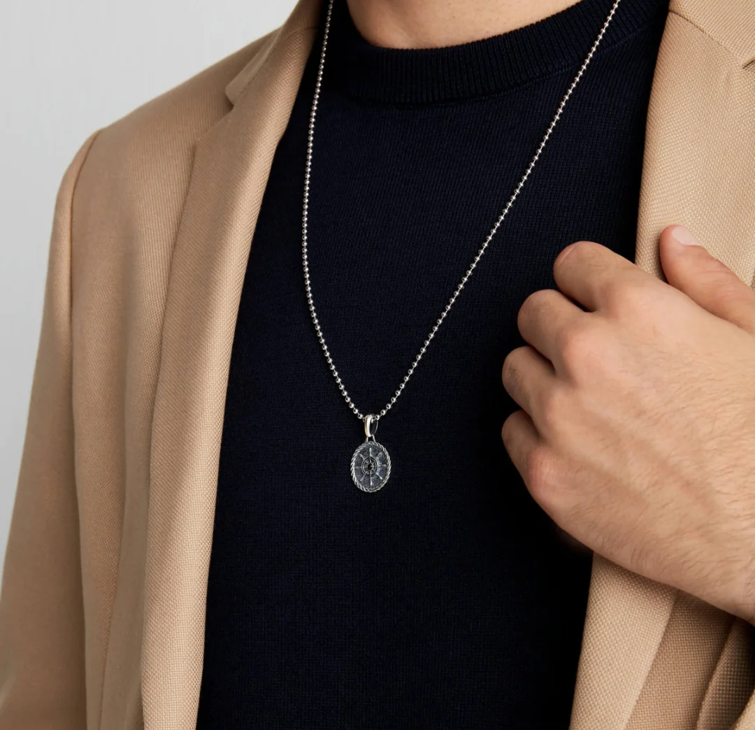 RARE PRINCE by CARAT SUTRA | Unique Designed Silver Rudder Pendant for Men | Oxidized 925 Sterling Silver Pendant | Men's Jewelry | With Certificate of Authenticity and 925 Hallmark - Image 5