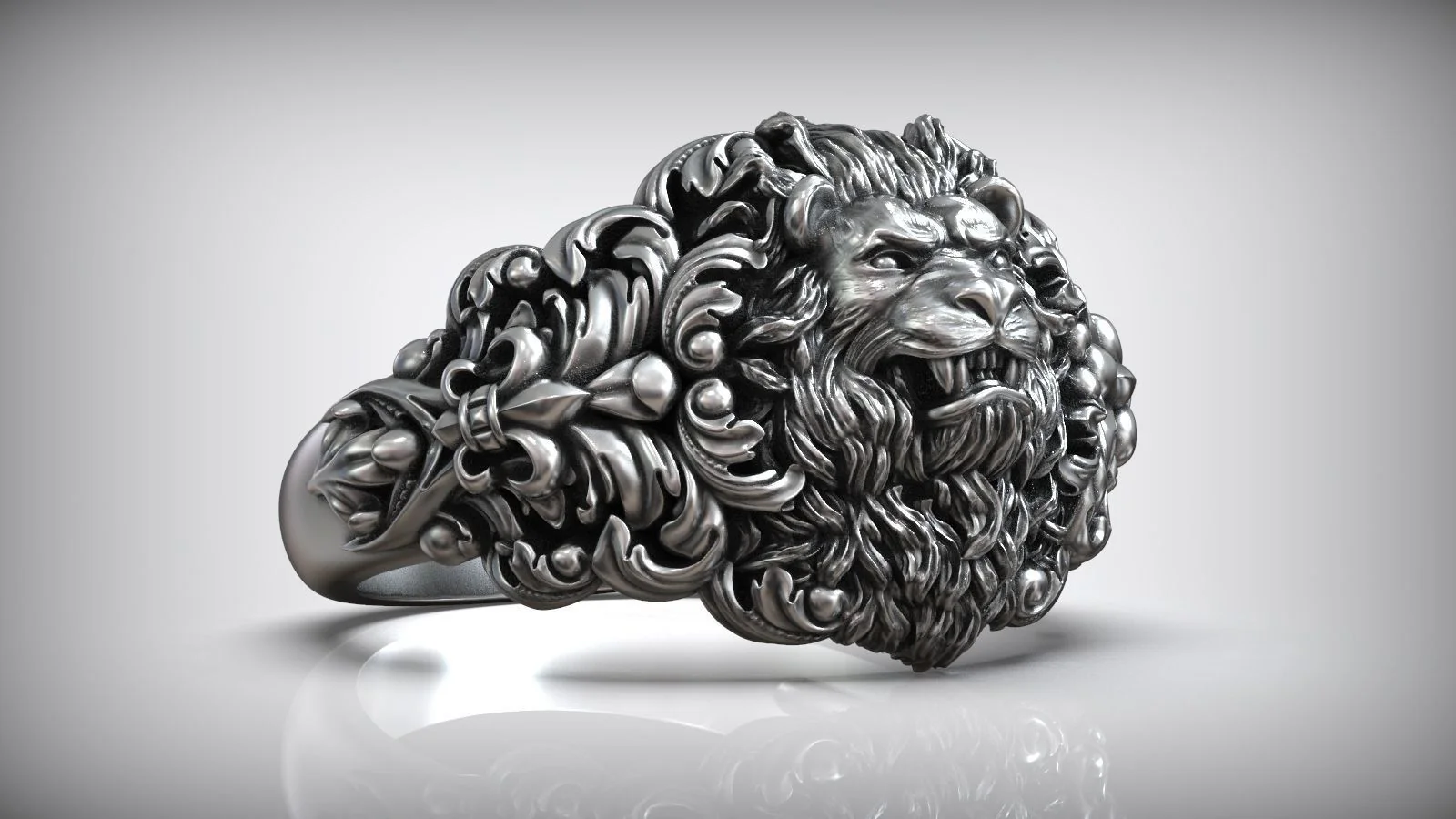 RARE PRINCE by CARAT SUTRA | Unique Designed Lion Head Ring with Royal Fleur De Lis | 925 Sterling Silver Oxidized Ring | Men's Jewelry | With Certificate of Authenticity and 925 Hallmark - Image 10