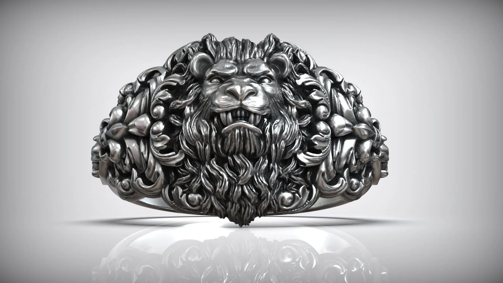 RARE PRINCE by CARAT SUTRA | Unique Designed Lion Head Ring with Royal Fleur De Lis | 925 Sterling Silver Oxidized Ring | Men's Jewelry | With Certificate of Authenticity and 925 Hallmark - Image 7