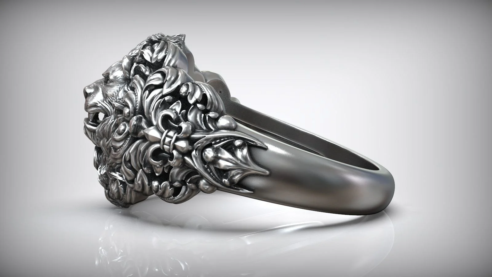 RARE PRINCE by CARAT SUTRA | Unique Designed Lion Head Ring with Royal Fleur De Lis | 925 Sterling Silver Oxidized Ring | Men's Jewelry | With Certificate of Authenticity and 925 Hallmark - Image 8
