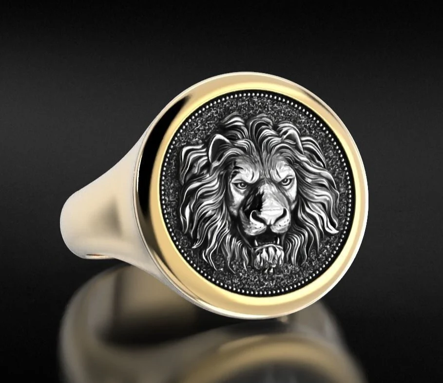 RARE PRINCE by CARAT SUTRA | Unique Designed Lion Signet Ring | 925 Sterling Silver Oxidized Ring | Men's Jewelry | With Certificate of Authenticity and 925 Hallmark - Image 7
