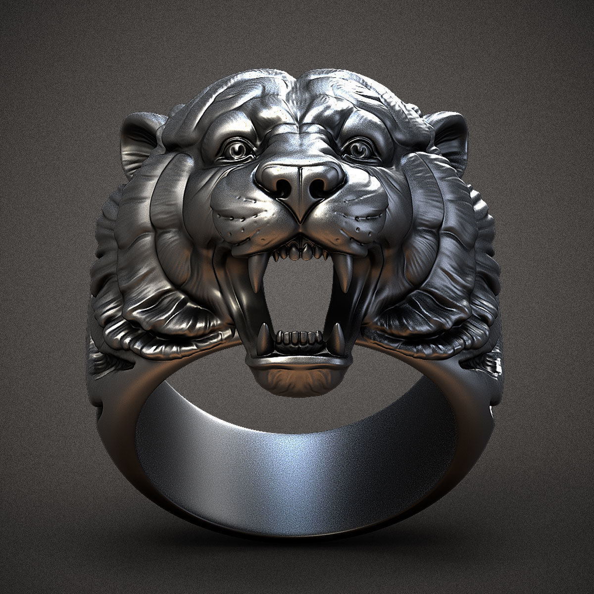 RARE PRINCE by CARAT SUTRA | Unique Designed Tiger Face Ring | 925 Sterling Silver Oxidized Ring | Men's Jewelry | With Certificate of Authenticity and 925 Hallmark - Image 6