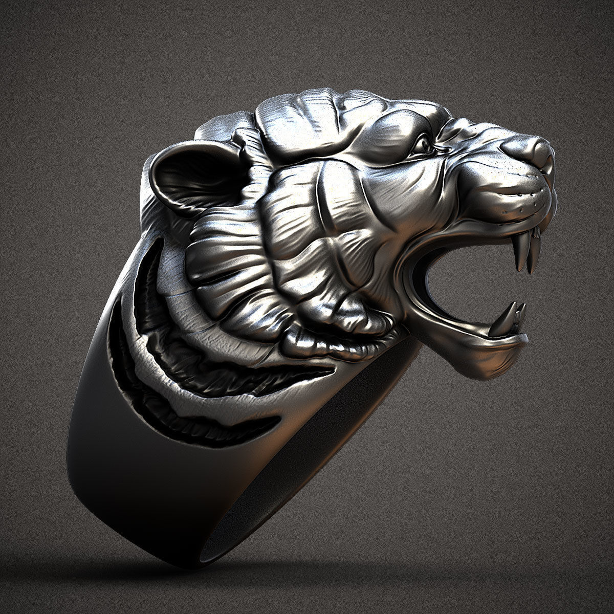 RARE PRINCE by CARAT SUTRA | Unique Designed Tiger Face Ring | 925 Sterling Silver Oxidized Ring | Men's Jewelry | With Certificate of Authenticity and 925 Hallmark - Image 7