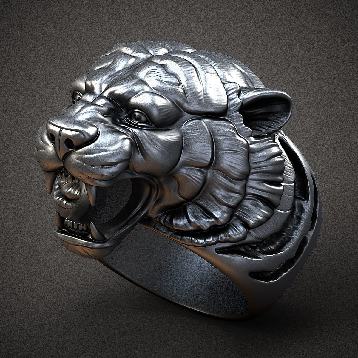 RARE PRINCE by CARAT SUTRA | Unique Designed Tiger Face Ring | 925 Sterling Silver Oxidized Ring | Men's Jewelry | With Certificate of Authenticity and 925 Hallmark - Image 8
