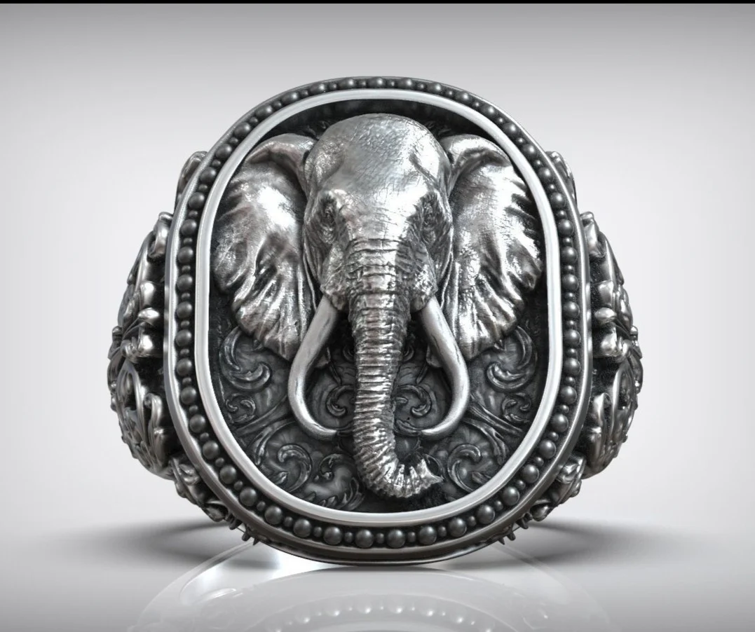 RARE PRINCE by CARAT SUTRA | Antique Designed Elephant Ring | 925 Sterling Silver Oxidized Ring | Men's Jewelry | With Certificate of Authenticity and 925 Hallmark - Image 4