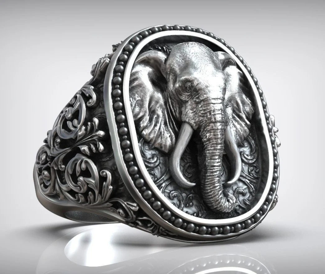 RARE PRINCE by CARAT SUTRA | Antique Designed Elephant Ring | 925 Sterling Silver Oxidized Ring | Men's Jewelry | With Certificate of Authenticity and 925 Hallmark - Image 5