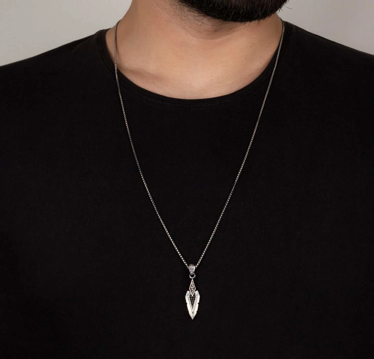 RARE PRINCE by CARAT SUTRA | Unique Designed Sword Blade Pendant for Men | 925 Sterling Silver Oxidized Pendant | Men's Jewelry | With Certificate of Authenticity and 925 Hallmark - Image 2