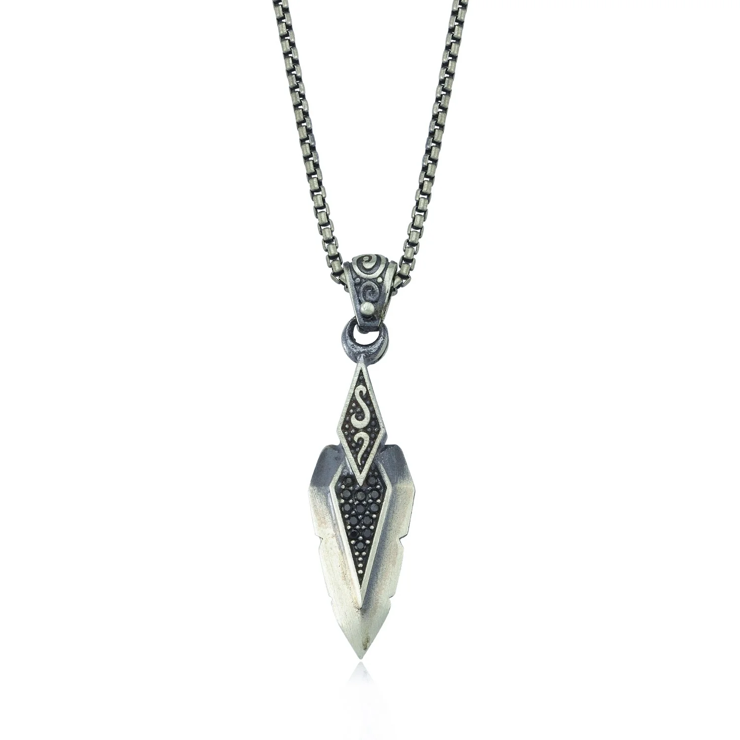 RARE PRINCE by CARAT SUTRA | Unique Designed Sword Blade Pendant for Men | 925 Sterling Silver Oxidized Pendant | Men's Jewelry | With Certificate of Authenticity and 925 Hallmark - Image 3