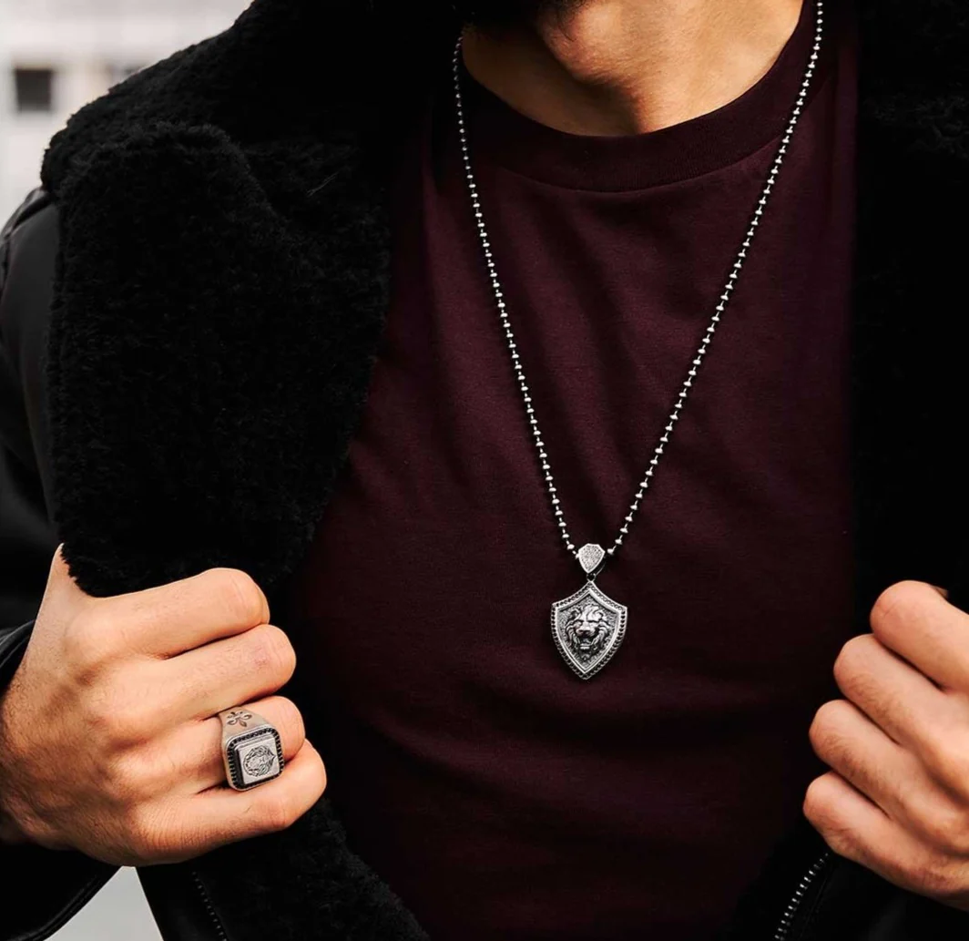 RARE PRINCE by CARAT SUTRA | Unique Designed Lion Pendant for Men | 925 Sterling Silver Oxidized Pendant | Men's Jewelry | With Certificate of Authenticity and 925 Hallmark - Image 3