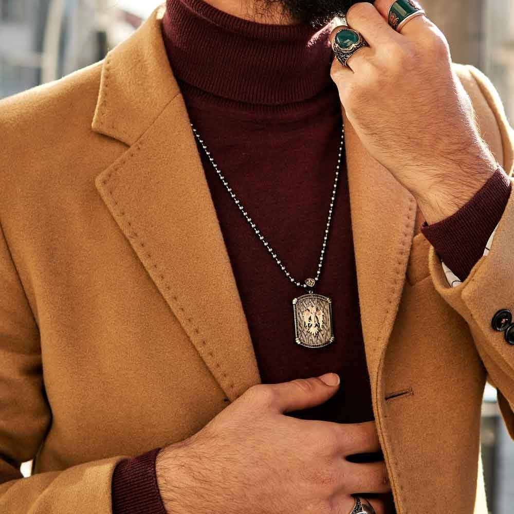 RARE PRINCE by CARAT SUTRA | Unique Designed Eagle Pendant for Men | 925 Sterling Silver Rosegold Plated Oxidized Pendant | Men's Jewelry | With Certificate of Authenticity and 925 Hallmark - Image 3