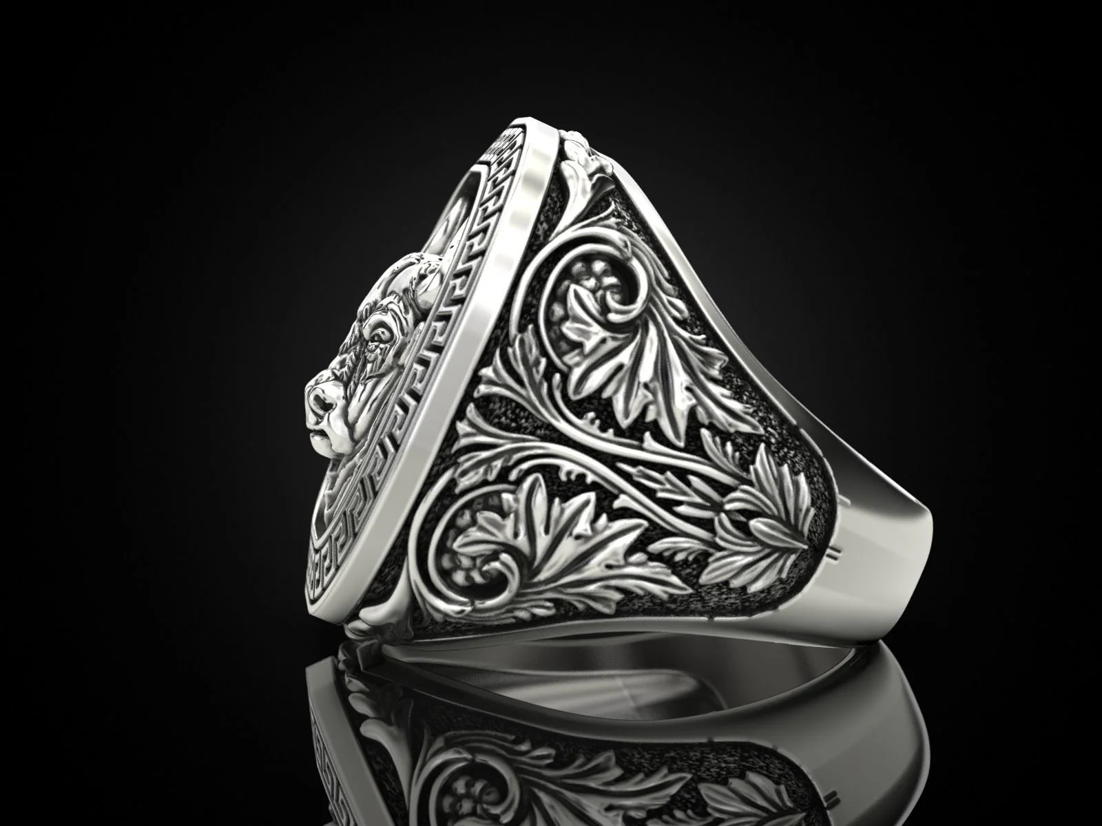 RARE PRINCE by CARAT SUTRA | Unique Taurus Zodiac Designed Bull Ring | 925 Sterling Silver Oxidized Ring | Men's Jewelry | With Certificate of Authenticity and 925 Hallmark - Image 10