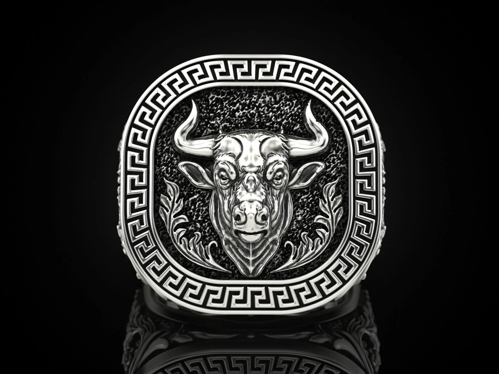 RARE PRINCE by CARAT SUTRA | Unique Taurus Zodiac Designed Bull Ring | 925 Sterling Silver Oxidized Ring | Men's Jewelry | With Certificate of Authenticity and 925 Hallmark - Image 7