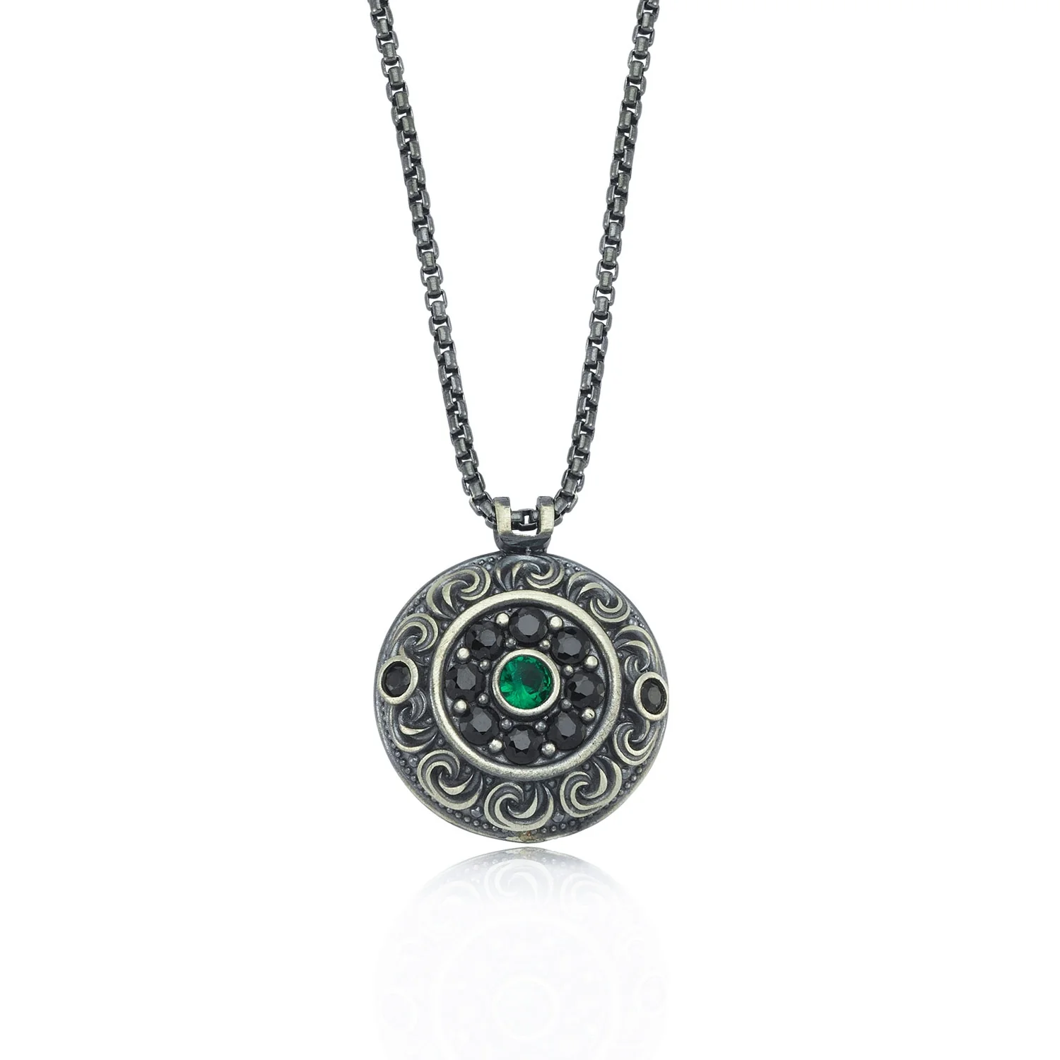 RARE PRINCE by CARAT SUTRA | Unique Designed Evil Eye Pendant for Men | 925 Sterling Silver Oxidized Pendant | Men's Jewelry | With Certificate of Authenticity and 925 Hallmark - Image 3