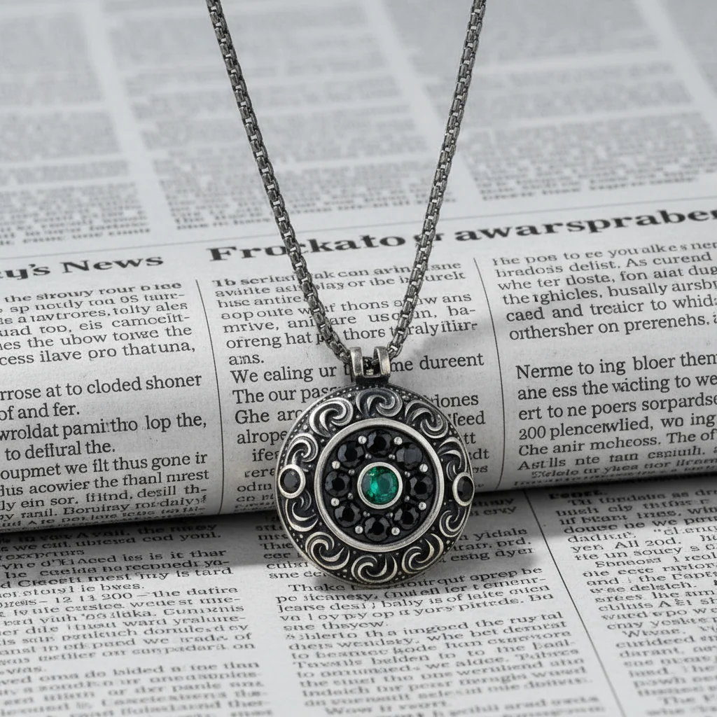 RARE PRINCE by CARAT SUTRA | Unique Designed Evil Eye Pendant for Men | 925 Sterling Silver Oxidized Pendant | Men's Jewelry | With Certificate of Authenticity and 925 Hallmark - Image 4