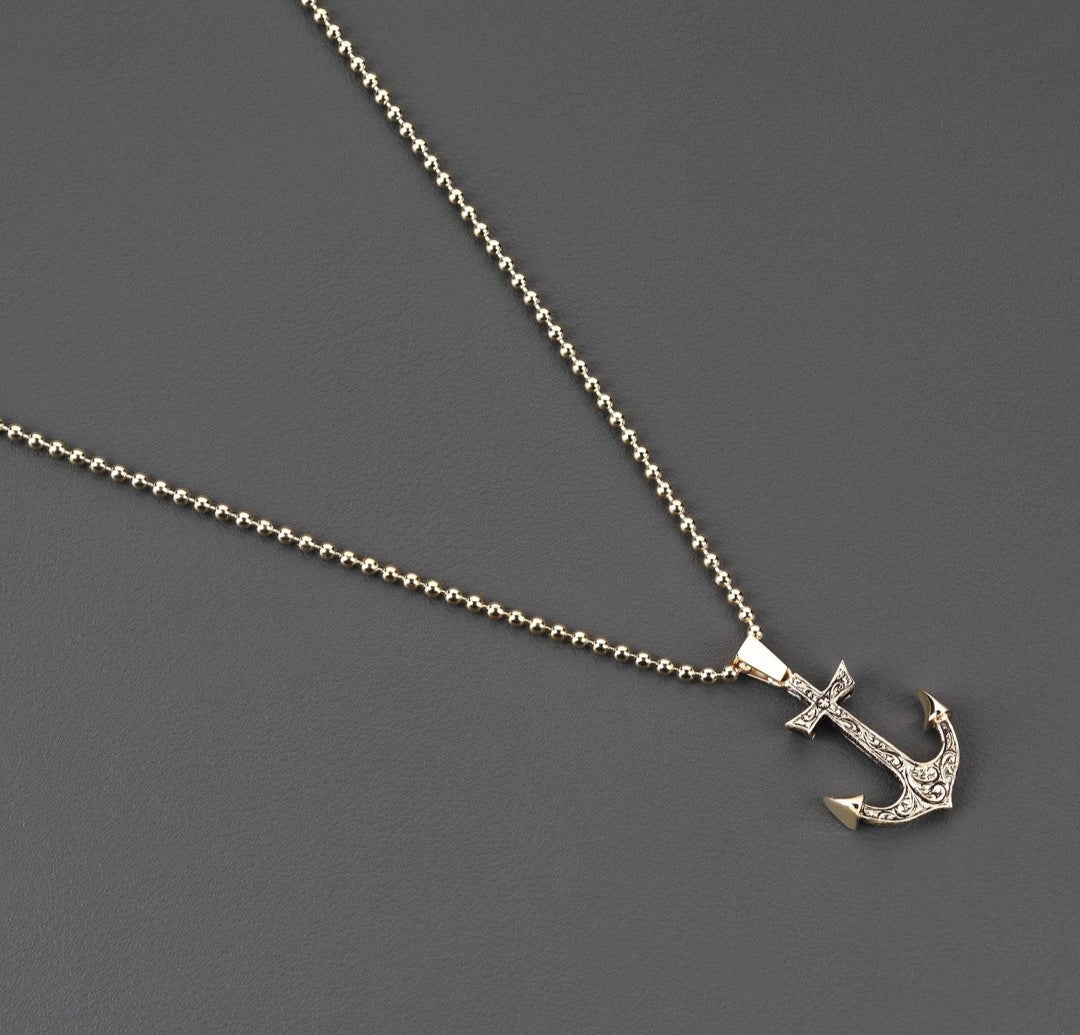 RARE PRINCE by CARAT SUTRA | Unique Sailor's Anchor Pendant with Engraved Design, 925 Sterling Silver Pendant | Men's Jewelry | With Certificate of Authenticity and 925 Hallmark - Image 2