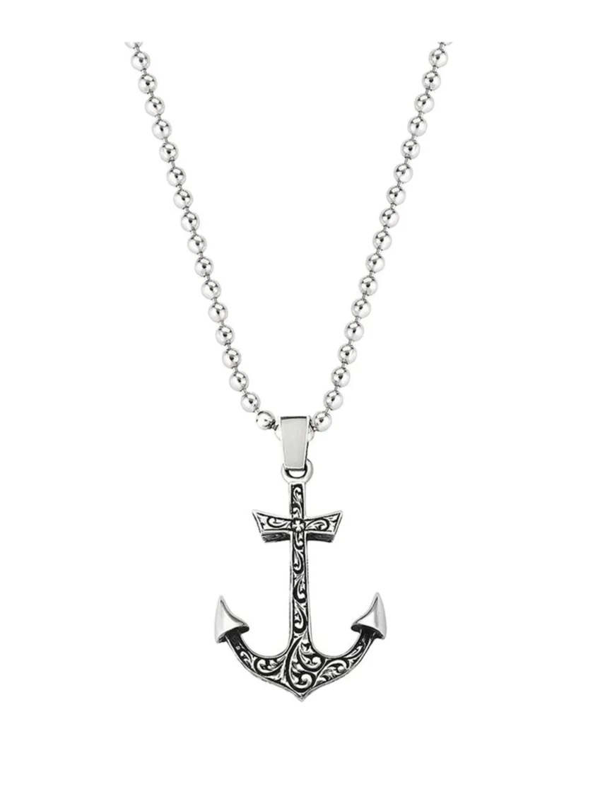 RARE PRINCE by CARAT SUTRA | Unique Sailor's Anchor Pendant with Engraved Design, 925 Sterling Silver Pendant | Men's Jewelry | With Certificate of Authenticity and 925 Hallmark - Image 4