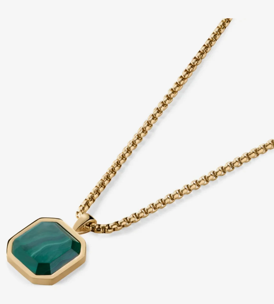 RARE PRINCE by CARAT SUTRA | Unique Designed 22kt Gold Micron Plated Silver Pendant in Natural Malachite for Men, 925 Sterling Silver Pendant | Men's Jewelry | With Certificate of Authenticity and 925 Hallmark - Image 3