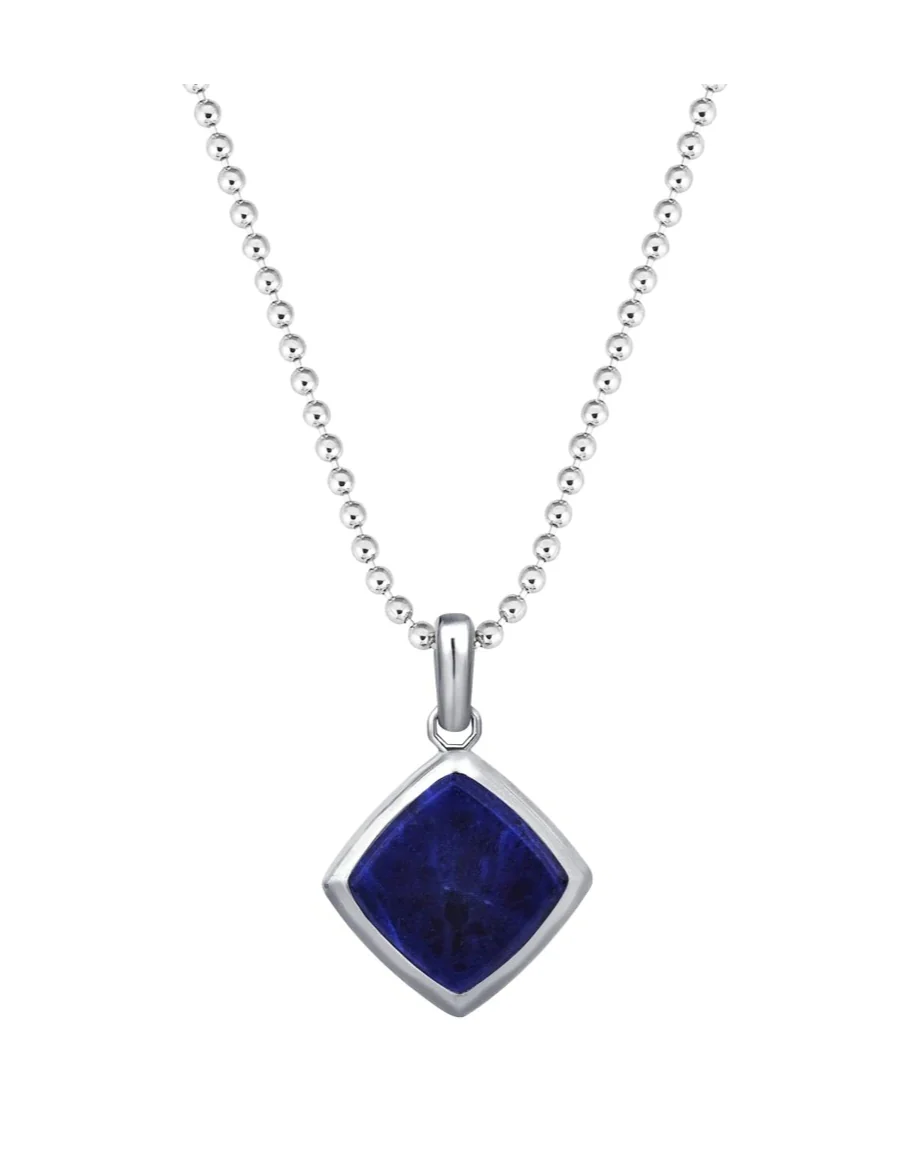 RARE PRINCE by CARAT SUTRA | Unique Designed Silver Pendant in Natural Sodalite for Men, 925 Sterling Silver Pendant | Men's Jewelry | With Certificate of Authenticity and 925 Hallmark - Image 5