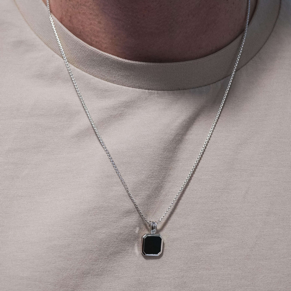 RARE PRINCE by CARAT SUTRA | Unique Designed Silver Pendant in Natural Black Onyx for Men, 925 Sterling Silver Pendant | Men's Jewelry | With Certificate of Authenticity and 925 Hallmark - Image 2