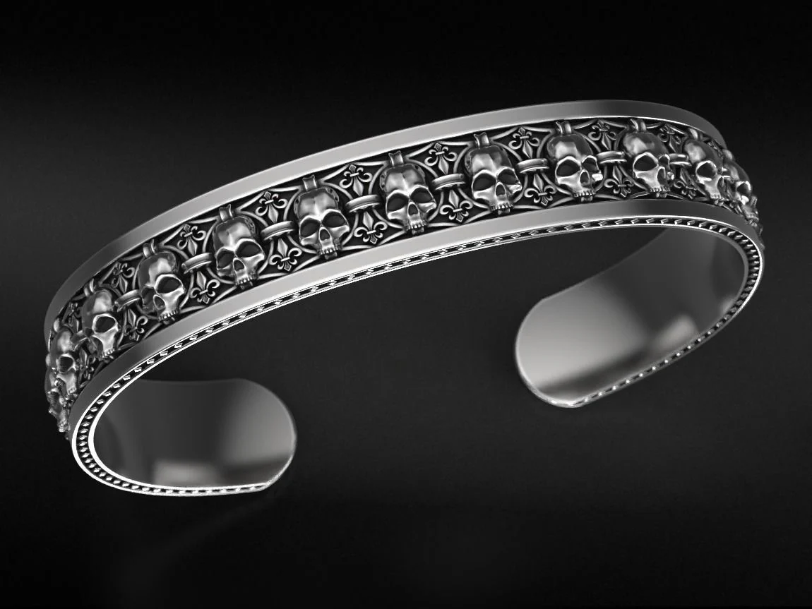 RARE PRINCE by CARAT SUTRA | Unique Adjustable Designed Skull Cuff | Bracelet for Men | Biker Bracelet for Men | 925 Sterling Silver Bracelet | Men's Jewelry | With Certificate of Authenticity and 925 Hallmark - Image 4